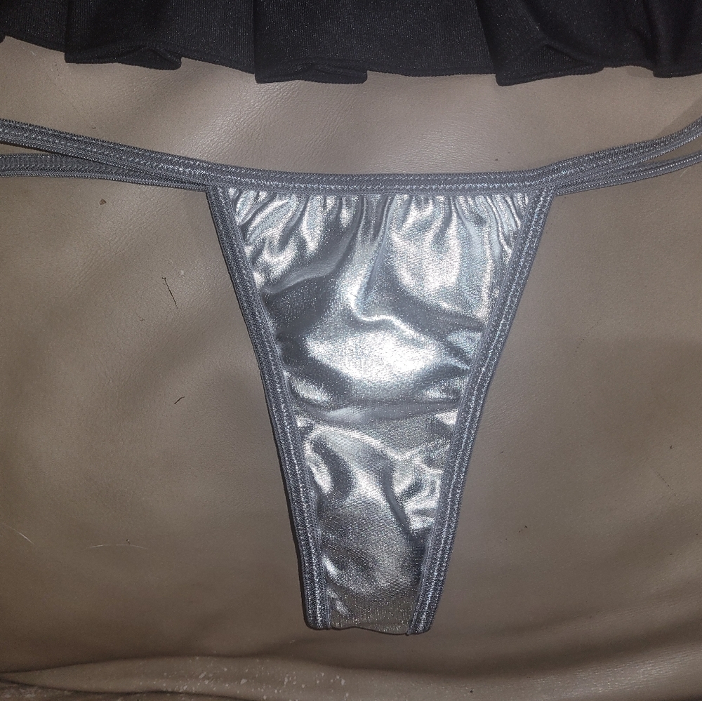 NWT Dreamgirl Sexy Lame Bikini Tri-Top, Thong, & Skirt Lingerie Stripper Set - Picture 8 of 12